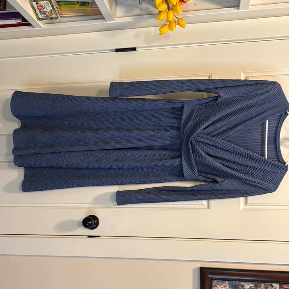 Elegant Blue Long-Sleeve Dress